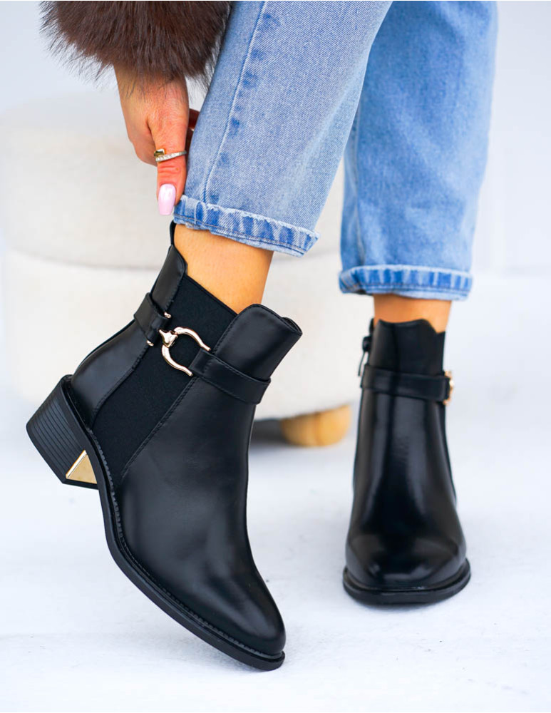 Klasyczne Eleganckie Botki Damskie Sztyblety Skóra Milly