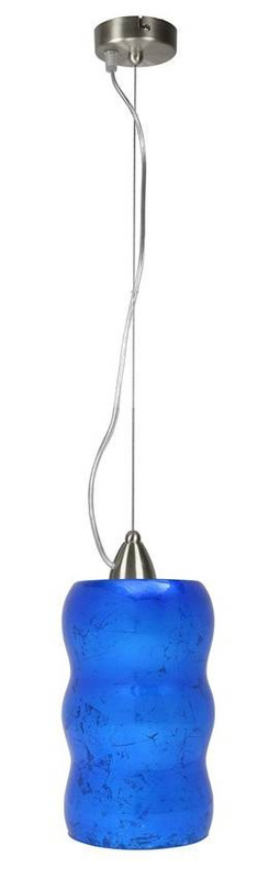 Niebieska lampa wisząca szklana do salonu Trilogy vintage 1-punktowa