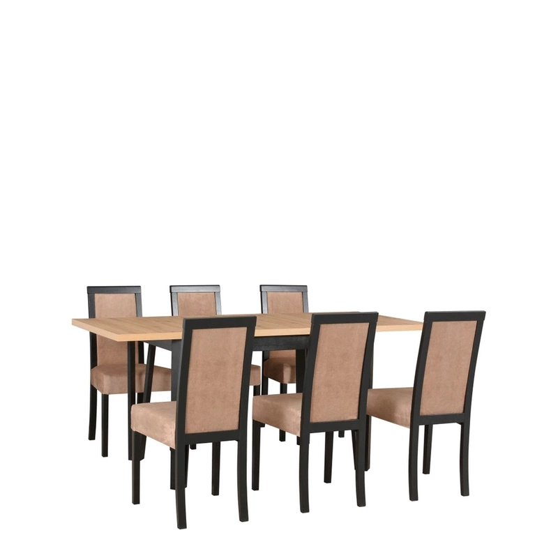 Stół rozkładany z tapicerowanymi krzesłami do jadalni GROTTO