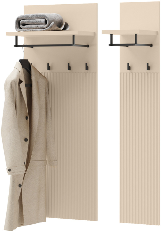 Wieszak ścienny na ubrania do przedpokoju z półkami TREND