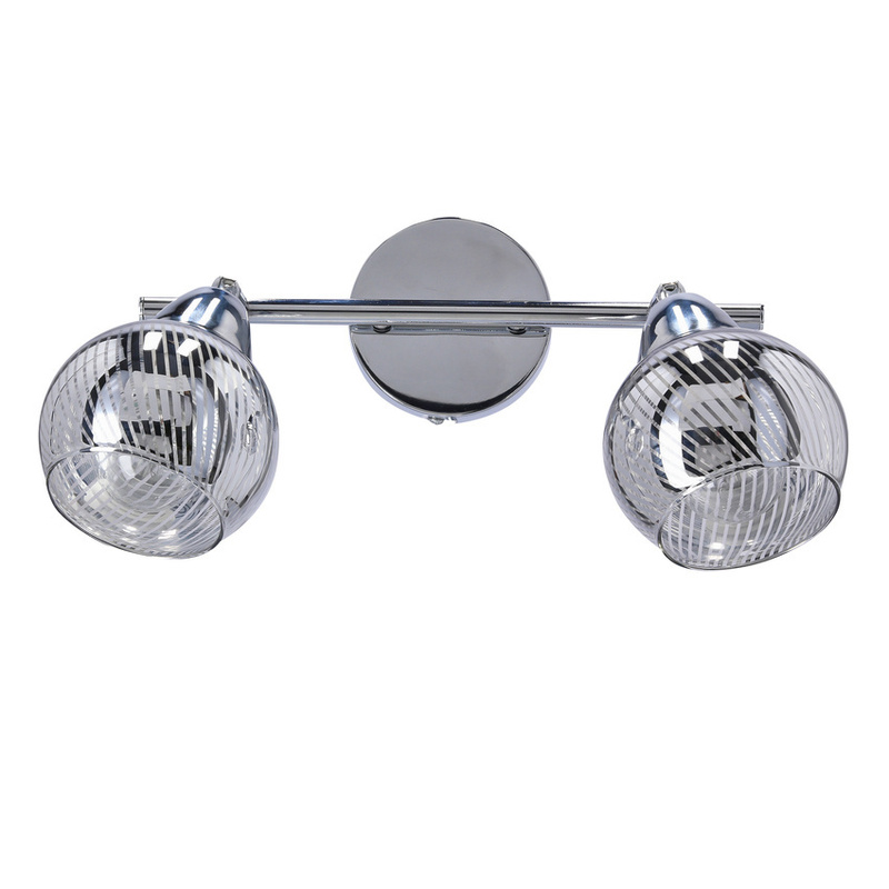 Srebrna lampa sufitowa listwa nad lustro Wirginia szklany klosz