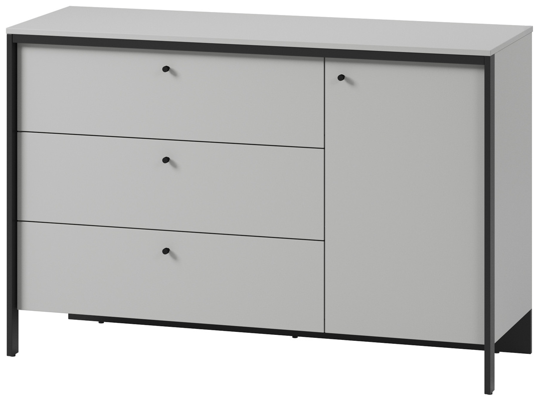 Szeroka komoda z szufladami do sypialni 136 cm GRIS