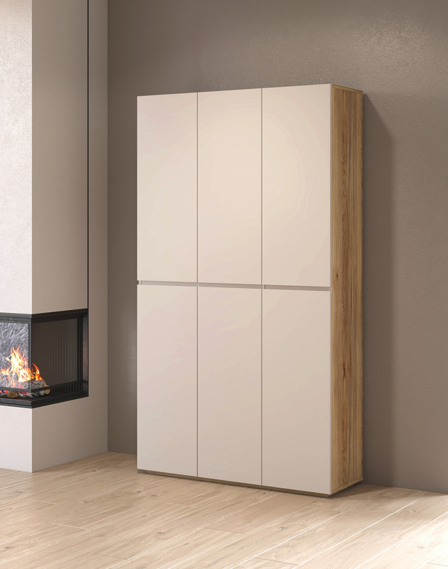 Komoda wysoka z półkami 105 cm do salonu CRISS kaszmir