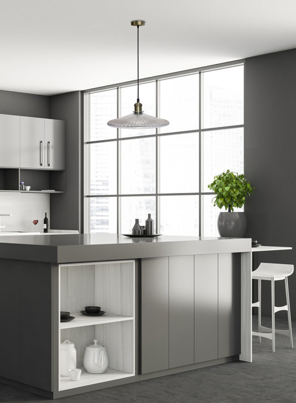 Szklana lampa wisząca z regulacją wysokości do salonu CHESTER 30 cm