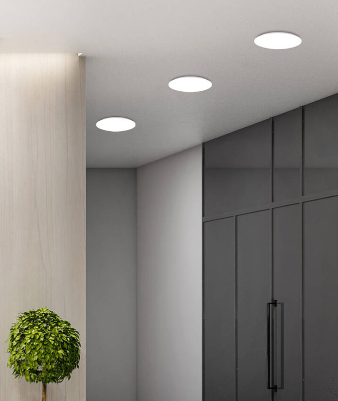 Biały plafon LED 12W 4000K do salonu MEGA okrągły 23 cm