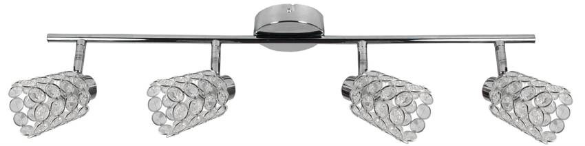 Srebrna lampa sufitowa 4-punktowa do salonu YORKY metal