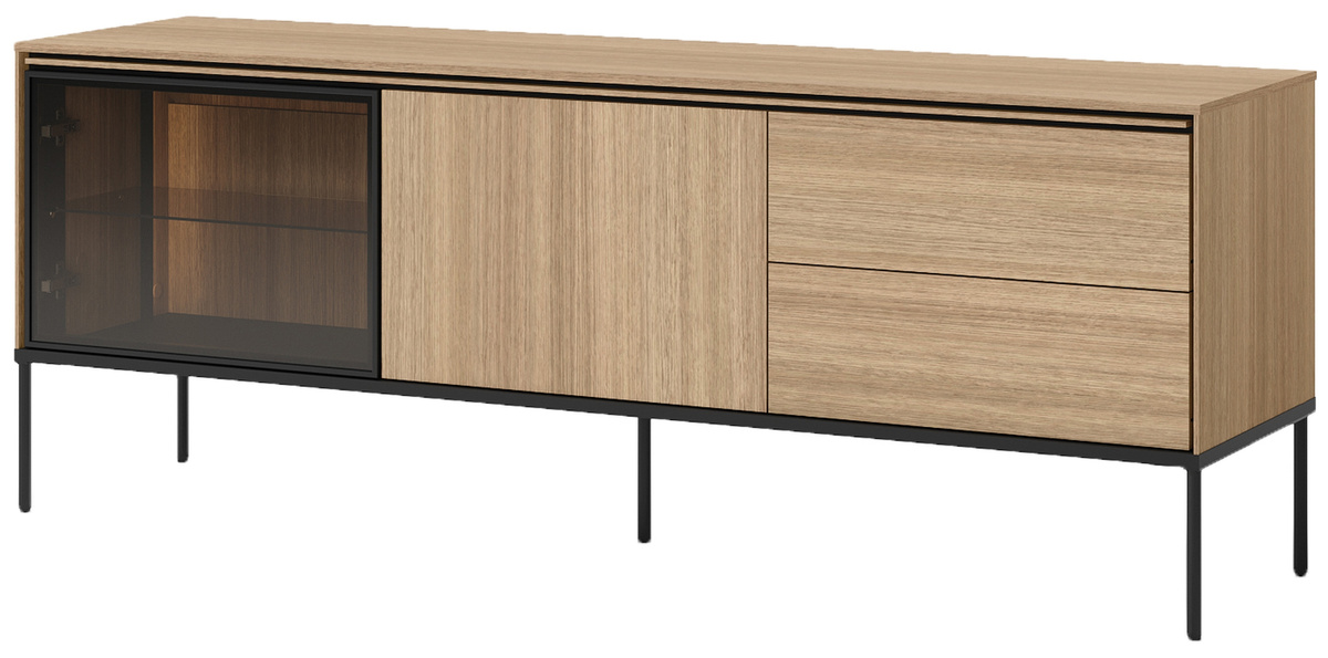Nowoczesna szafka RTV 167 cm do salonu z witryną VISSO