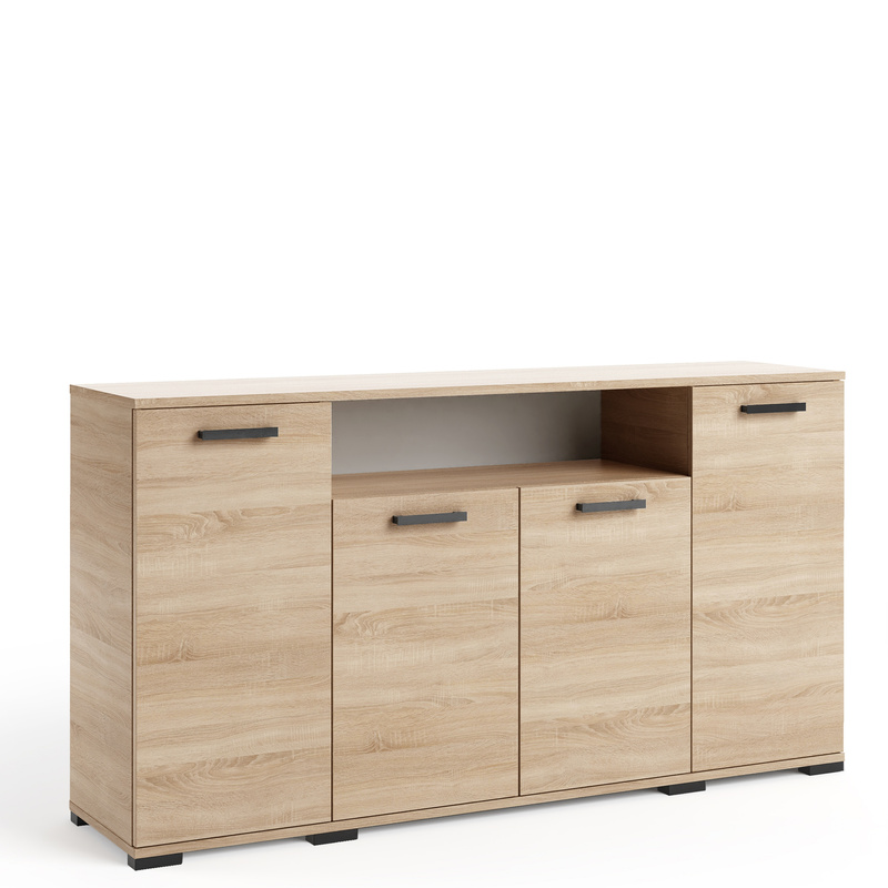 Czterodrzwiowa komoda do sypialni 160 cm FIORA dąb sonoma
