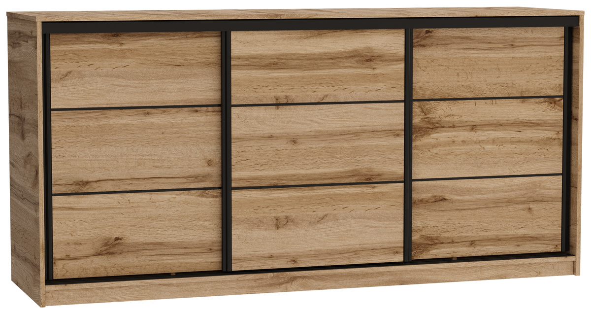Trzydrzwiowa komoda przesuwna do sypialni 200 cm LOFT