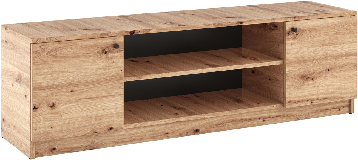 Szafka RTV 160 cm pod TV do salonu ERIS dwudrzwiowa dąb artisan