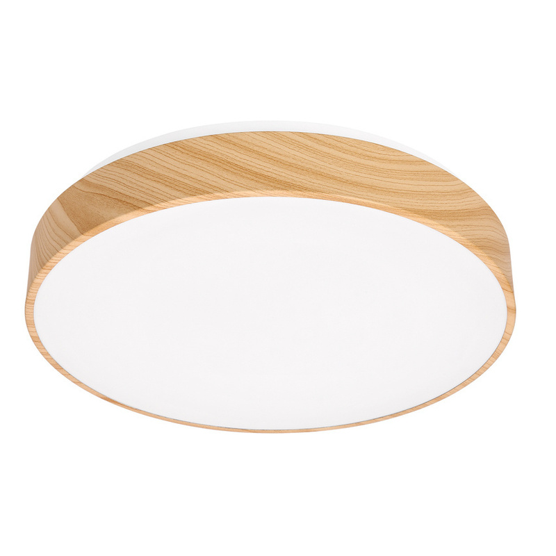 Plafon sufitowy LED 24W z pilotem do salonu FIGARO biały drewno