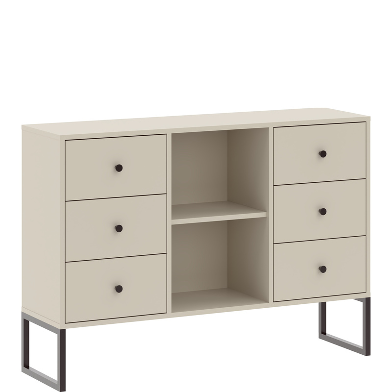 Komoda 115 cm z szufladami do salonu LAMORI kaszmir