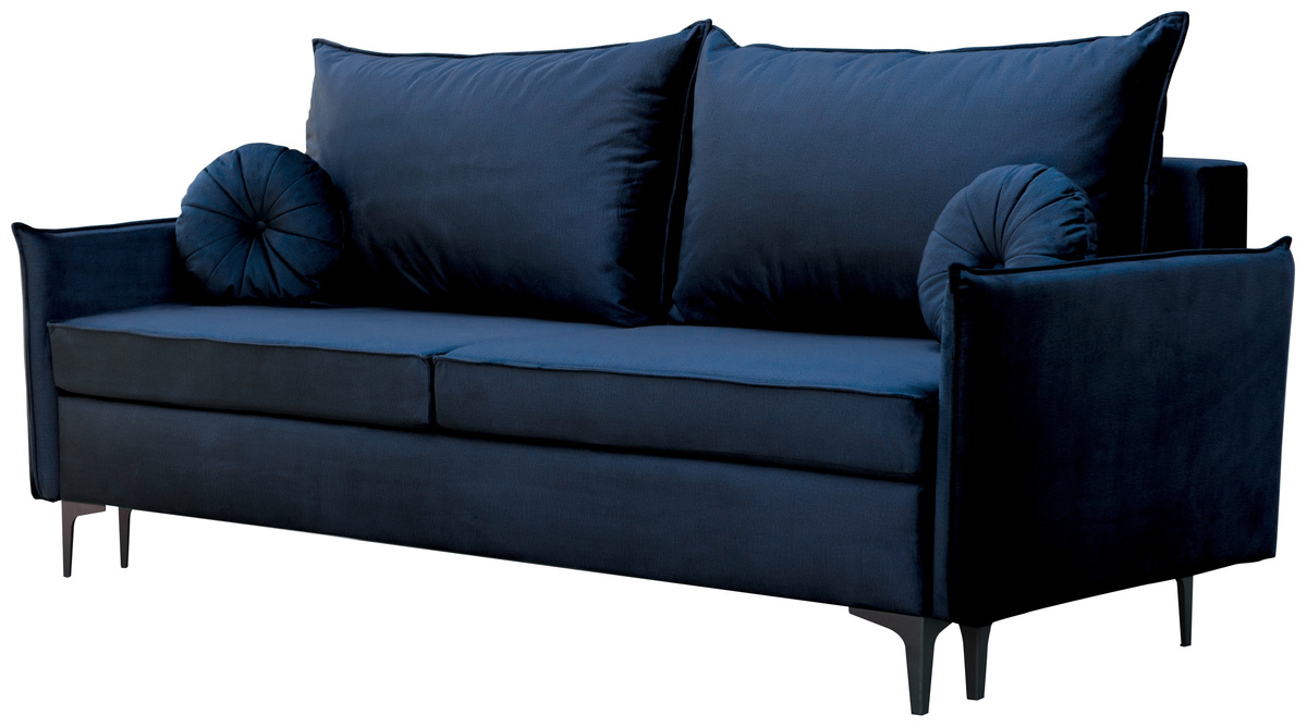 Granatowa nowoczesna sofa rozkładana do salonu LIVO