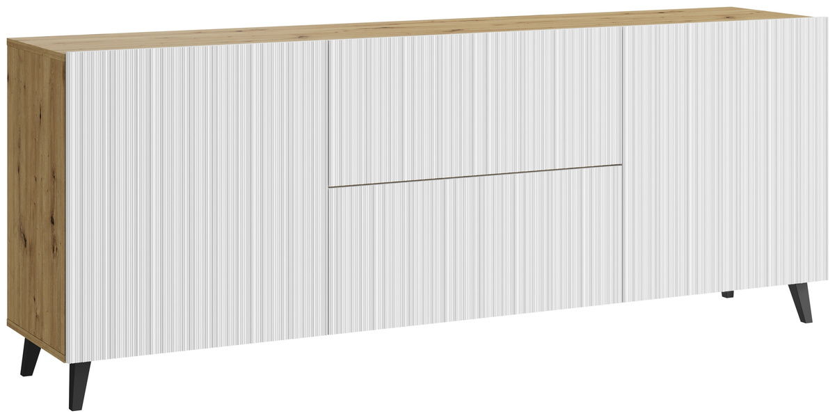 Duża szafka RTV 180 cm nowoczesna do salonu TRESO na nóżkach biała