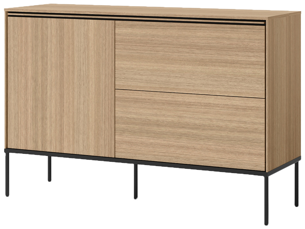 Drewnopodobna komoda z szufladami do salonu 127 cm VISSO