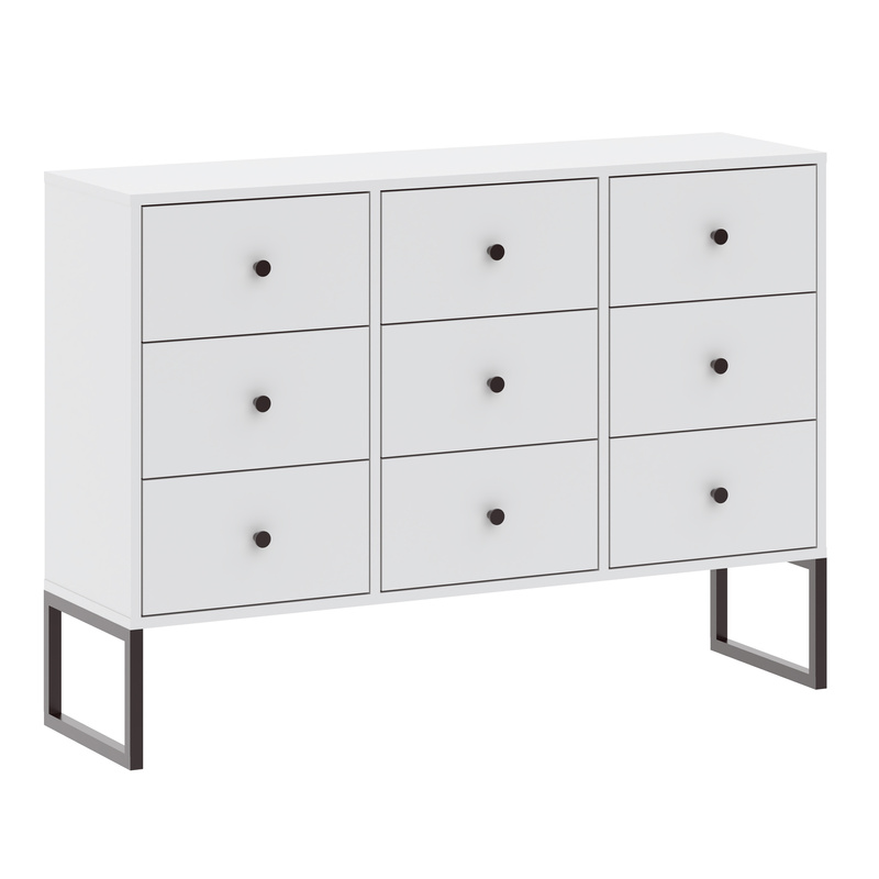 Biała nowoczesna komoda 115 cm z szufladami LAMORI
