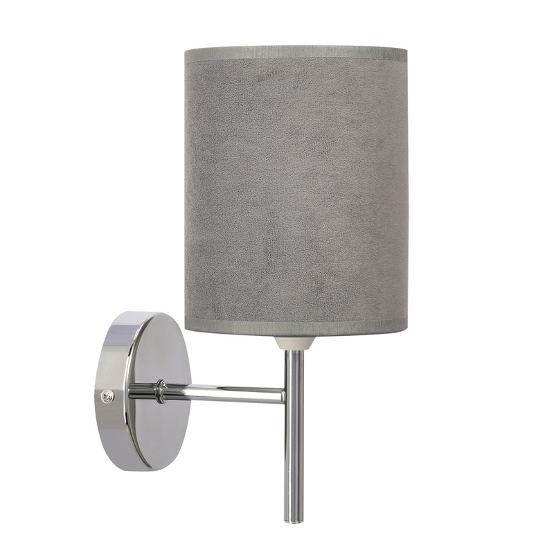 Grafitowy kinkiet ścienny do salonu z abażurem Yan 1 punkt światła