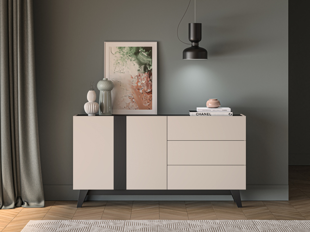 Komoda młodzieżowa 160 cm do pokoju FERIO kaszmir