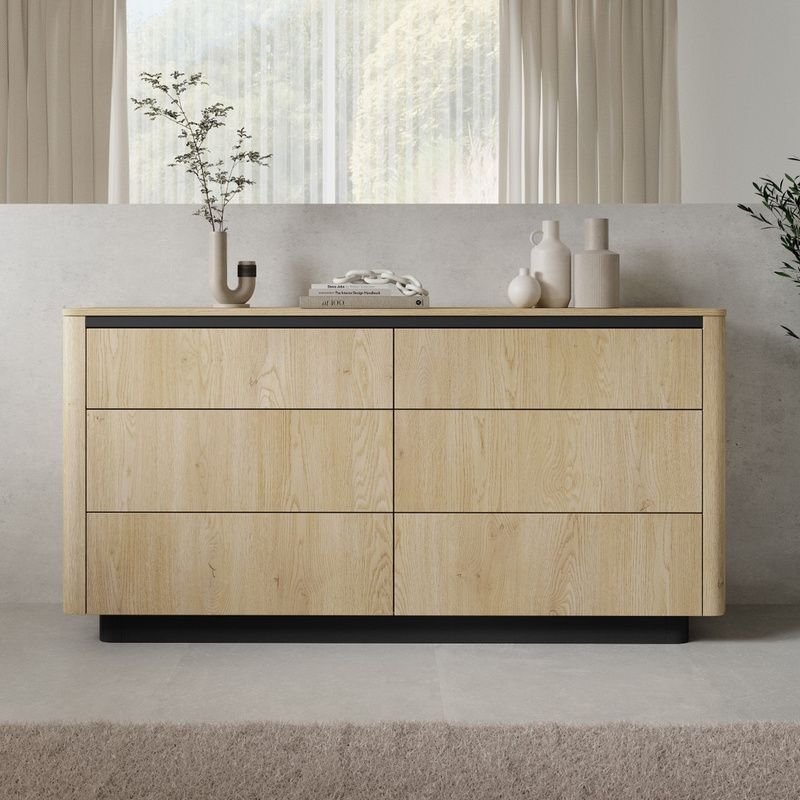 Nowoczesna komoda 160 cm z szufladami do salonu dąb cremona TORDIO