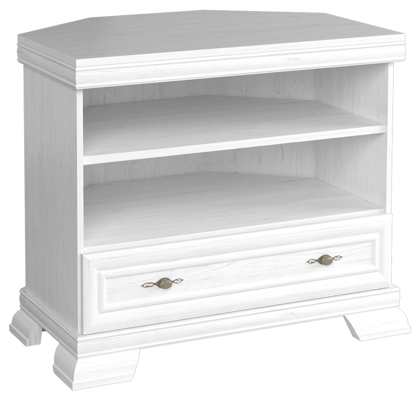 Biała szafka RTV narożna KOLONIA