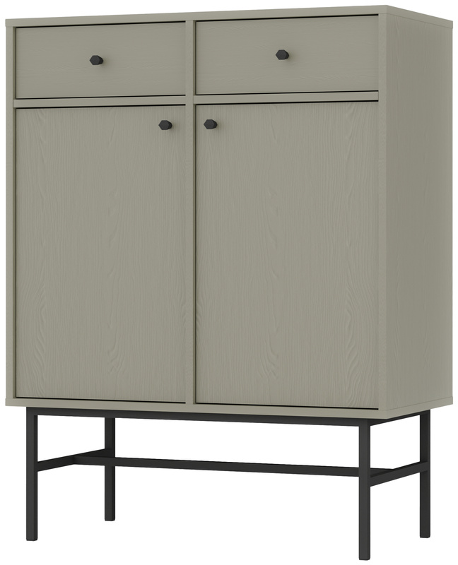 Wysoka komoda dwudrzwiowa do salonu 84 cm TOKEN