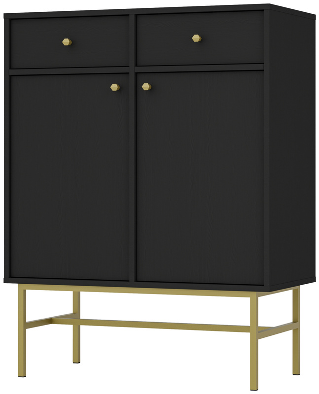 Komoda dwudrzwiowa do salonu 84 cm TOKEN czarny