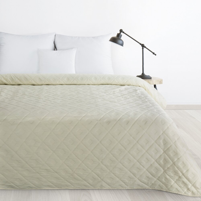 Narzuta 170x210 cm kremowa na łóżko AZALIA miękka w dotyku