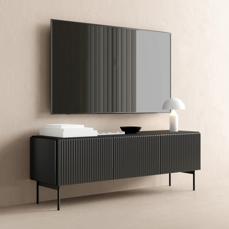 Czarna szafka RTV 150 cm do salonu MEZZO
