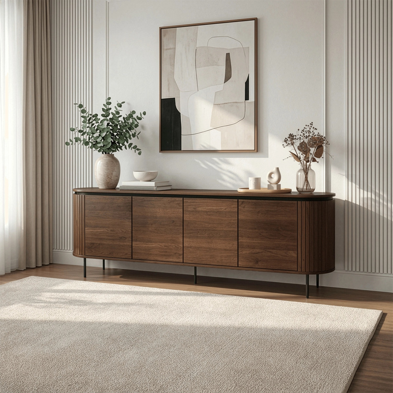 Komoda czterodrzwiowa 200 cm do salonu BECKY orzech