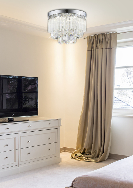 Srebrno-biała lampa sufitowa LED zintegrowana do salonu Lonella plafon