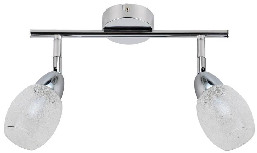 Srebrna lampa ścienna LED listwa 2-punktowa do salonu RICO metal