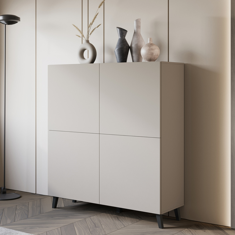 Komoda 120 cm na nóżkach do salonu PUNES kaszmirowy beż