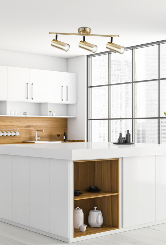 Złota lampa sufitowa listwa 3xGU10 do salonu COLLY metal