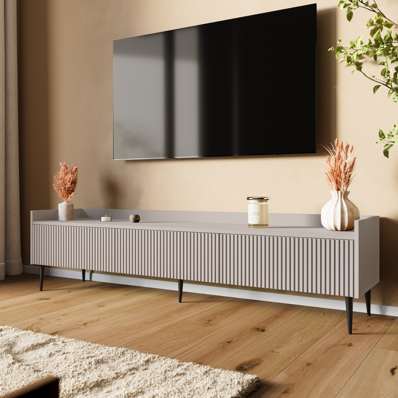 Nowoczesna szafka RTV kaszmir 180 cm do salonu ASPERO