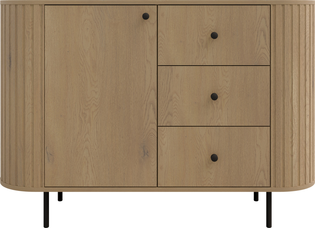 Komoda z szufladami 123 cm do salonu OVENTO dąb cremona