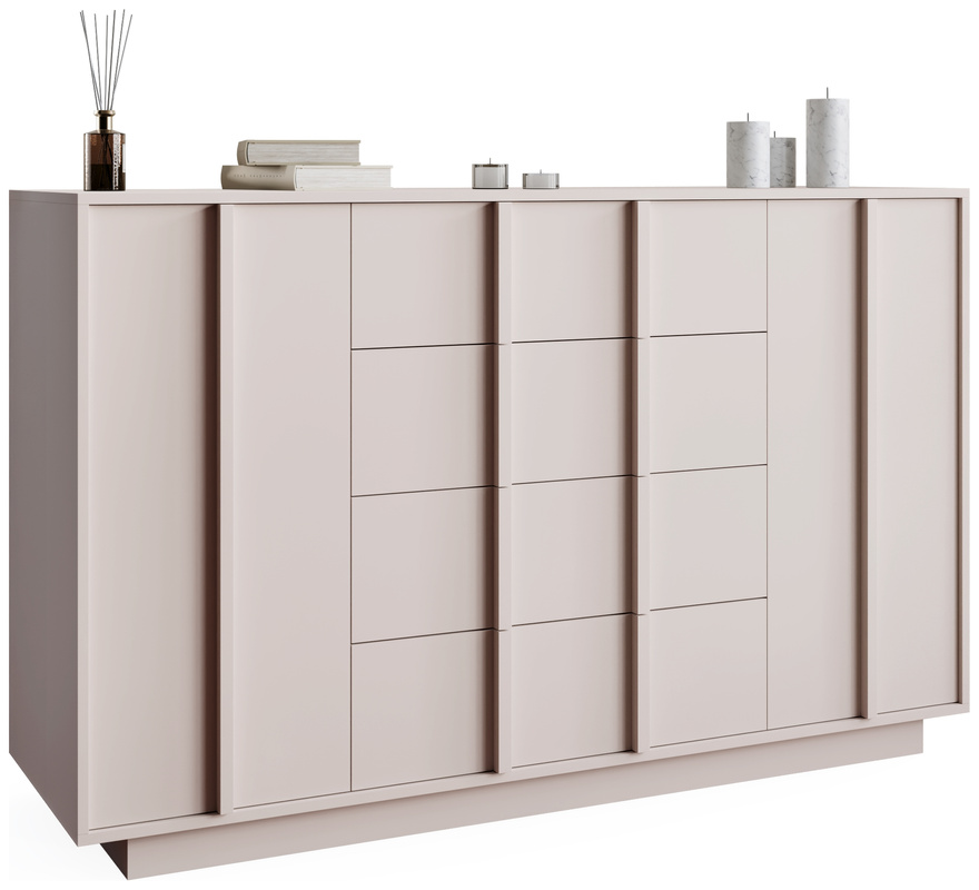 Komoda 160 cm do salonu z szufladami i cichym domykiem LEXA kaszmir lamel