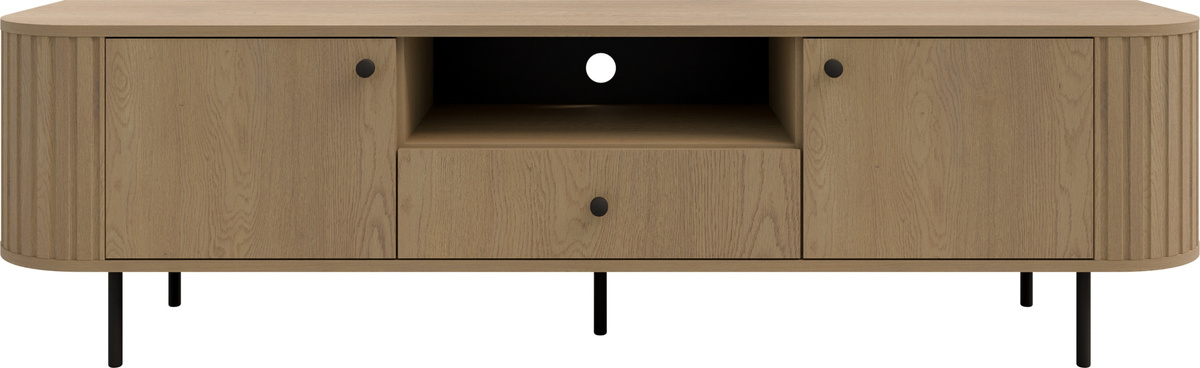 Szafka RTV 180 cm do salonu z szufladą i półkami OVENTO dąb cremona
