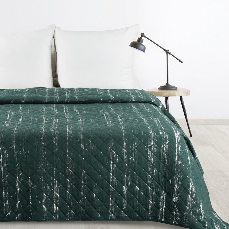 Narzuta 200x220 cm BRAVA 1 ciemnozielona z mikrofibry