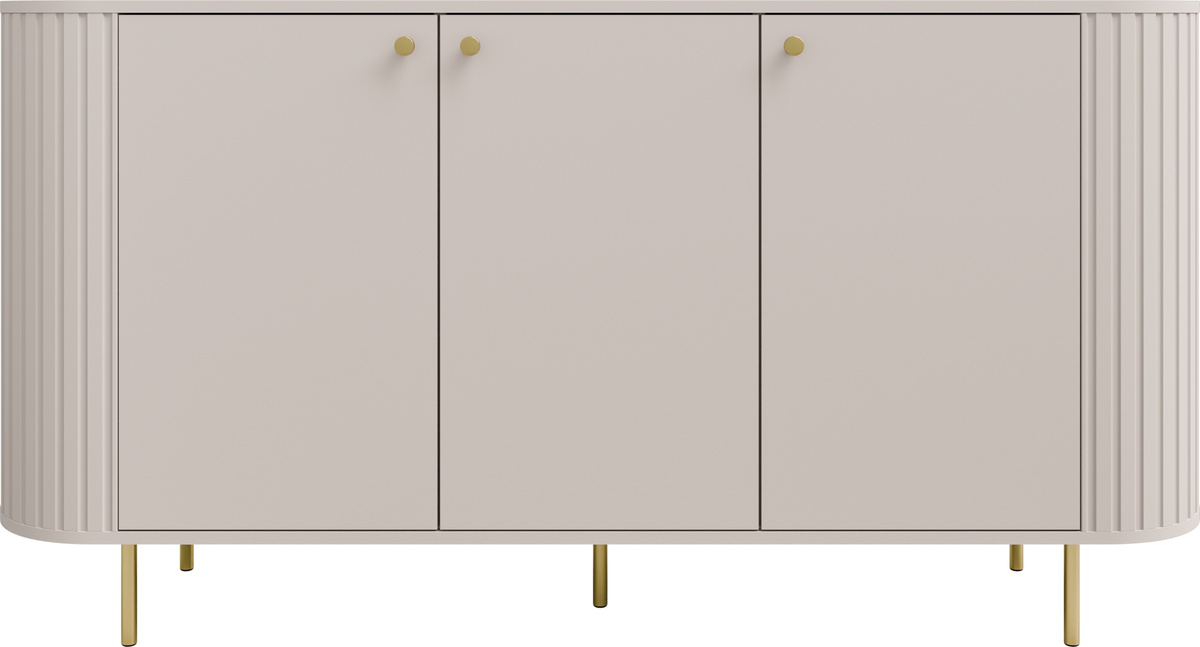 Trzydrzwiowa komoda na nóżkach do salonu 165 cm OVENTO