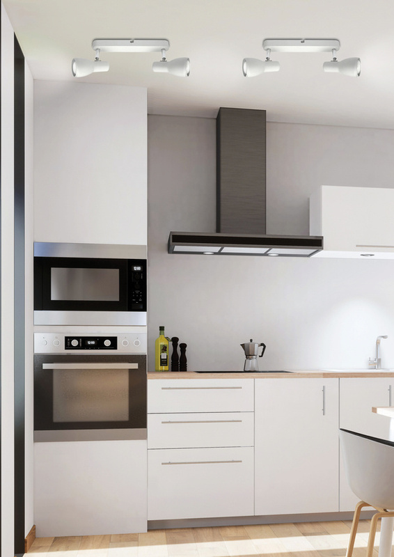 Biała lampa sufitowa listwa 2-punktowa do salonu PICARDO metal