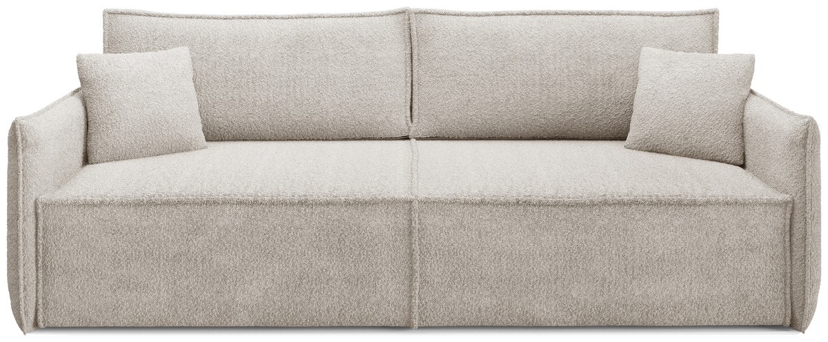 Beżowa rozkładana sofa do salonu z funkcją spania RIMO