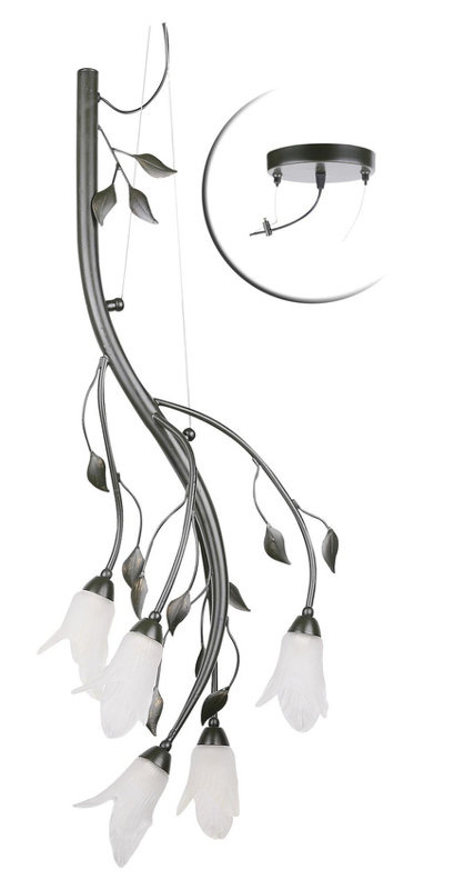 Czarna lampa sufitowa wisząca regulowana do salonu CANDELLUX