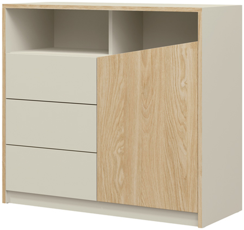 Komoda 100 cm z szufladami do sypialni szary beż AMADEO