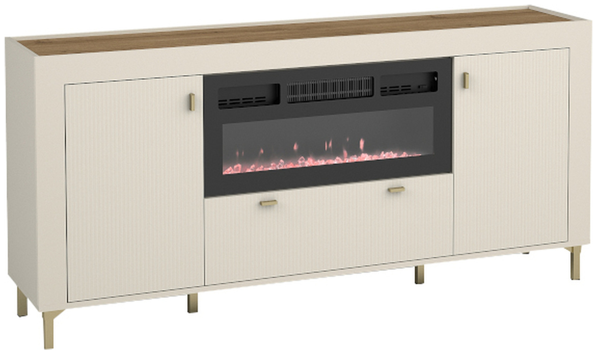 Pojemna komoda z kominkiem grzewczym 177 cm MISTY