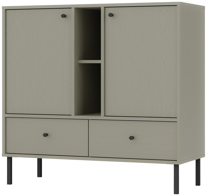 Komoda dwudrzwiowa z szufladami i półkami 100 cm TOKEN