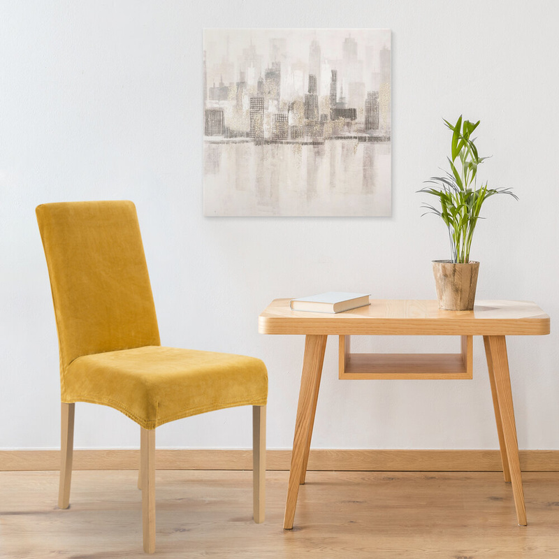 Pokrowiec na krzesło 35x30x55 cm musztardowy wodoodporny LUNEO