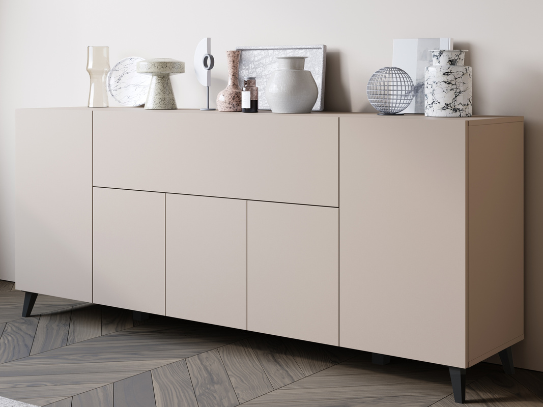 Duża komoda 180 cm na nóżkach do salonu PUNES beż