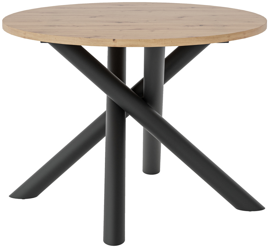 Okrągły loftowy stół do jadalni 110 cm OPALIO dąb artisan