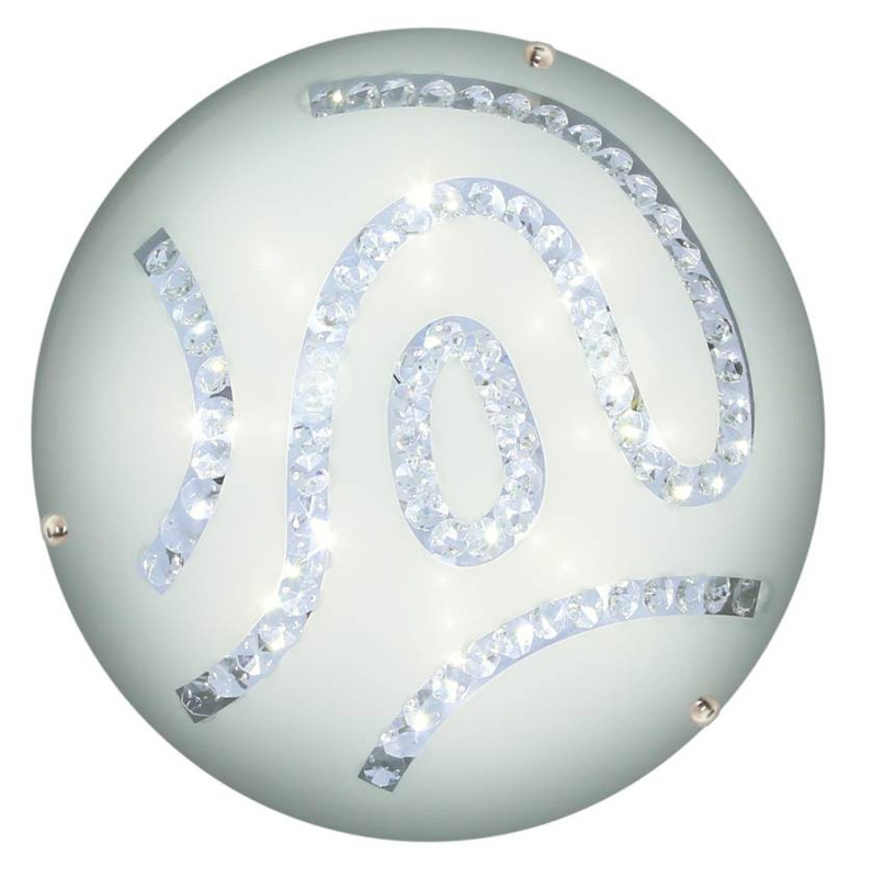 Biały plafon sufitowy LED neutralna barwa światła do salonu GAJA metal szkło