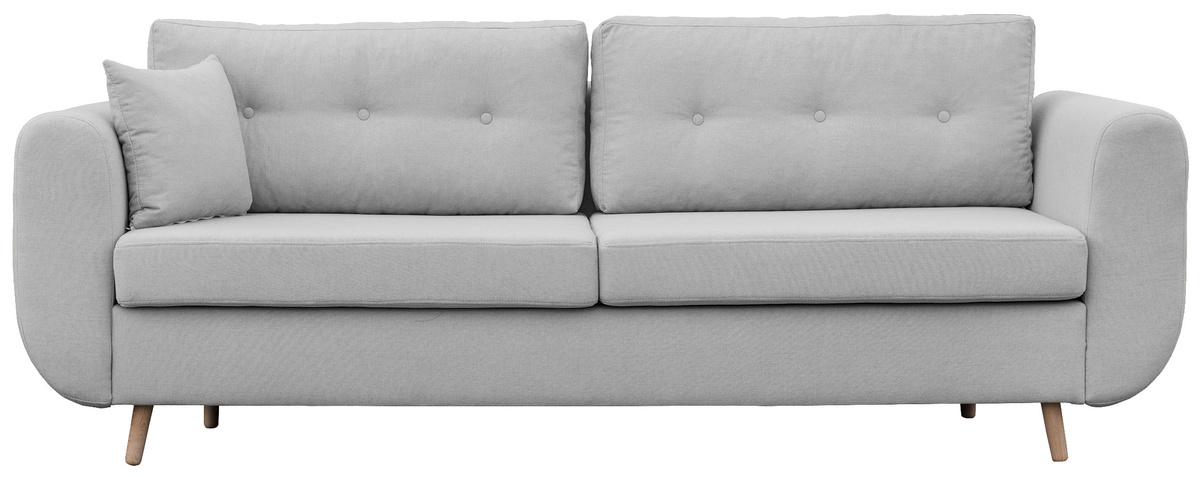 Szara trzyosobowa sofa w stylu nowoczesnym do salonu AURA